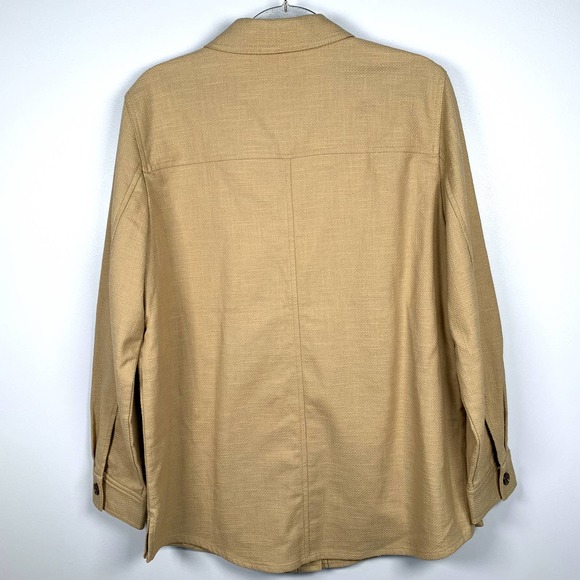 Talbots NWT Textured Sand Castle Color Cotton Shirt Jacket L - Picture 3 of 6